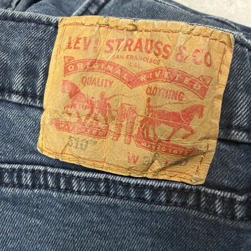 Levis Jeans Mens 32x30 Blue 510 Skinny Fit Dark Wash Stretch Denim Casual